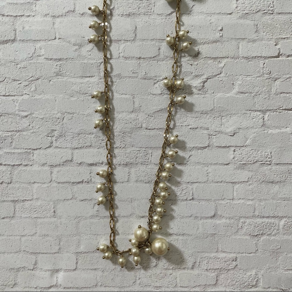 JCrew Statement Necklace - Gold and Pearl